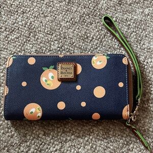 Dooney & Bourke Navy and Orange Wristlet
